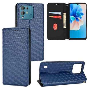 For Blackview A55 Pro Cubic Grid Texture Flip Leather Phone Case(Blue)
