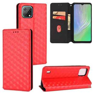 For Blackview A55 Cubic Grid Texture Flip Leather Phone Case(Red)