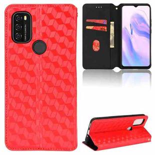 For Blackview A70 Cubic Grid Texture Flip Leather Phone Case(Red)