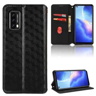 For Blackview A90 Cubic Grid Texture Flip Leather Phone Case(Black)