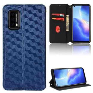 For Blackview A90 Cubic Grid Texture Flip Leather Phone Case(Blue)
