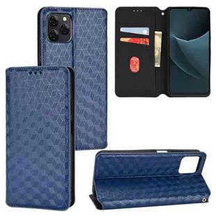 For Blackview A95 Cubic Grid Texture Flip Leather Phone Case(Blue)
