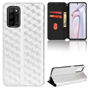 For Blackview A100 Cubic Grid Texture Flip Leather Phone Case(Silver)