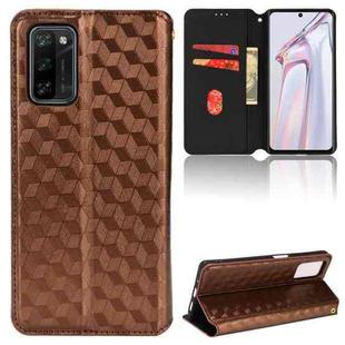 For Blackview A100 Cubic Grid Texture Flip Leather Phone Case(Brown)