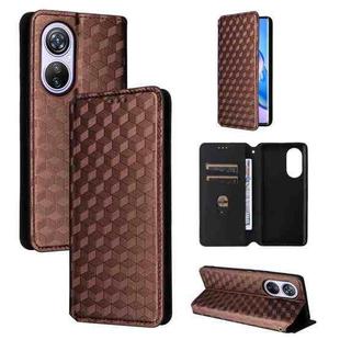 For Blackview A200 Pro Cubic Grid Texture Flip Leather Phone Case(Brown)