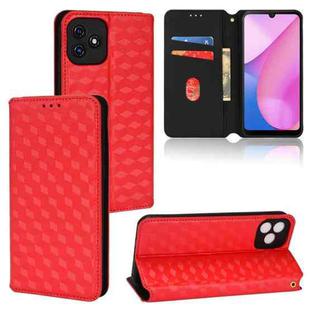 For Blackview Oscal C20 / C20 Pro Cubic Grid Texture Flip Leather Phone Case(Red)