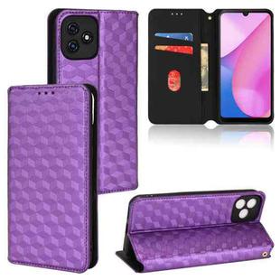 For Blackview Oscal C20 / C20 Pro Cubic Grid Texture Flip Leather Phone Case(Purple)