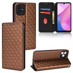 For Blackview Oscal C20 / C20 Pro Cubic Grid Texture Flip Leather Phone Case(Brown)