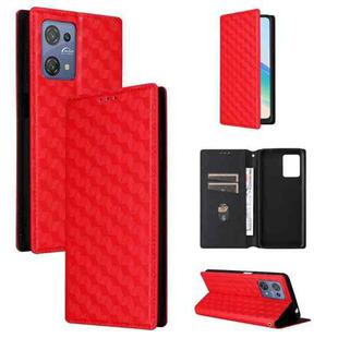 For Blackview Oscal C30 / C30 Pro Cubic Grid Texture Flip Leather Phone Case(Red)
