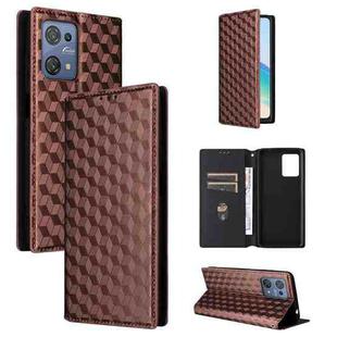 For Blackview Oscal C30 / C30 Pro Cubic Grid Texture Flip Leather Phone Case(Brown)