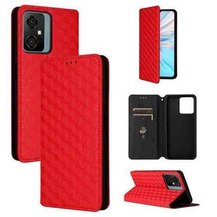 For Blackview Oscal C70 Cubic Grid Texture Flip Leather Phone Case(Red)