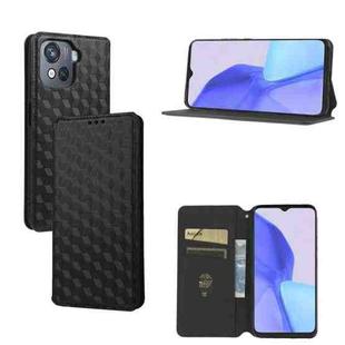 For Blackview Oscal C80 Cubic Grid Texture Flip Leather Phone Case(Black)