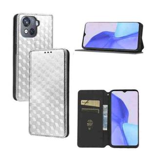 For Blackview Oscal C80 Cubic Grid Texture Flip Leather Phone Case(Silver)