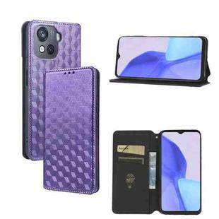 For Blackview Oscal C80 Cubic Grid Texture Flip Leather Phone Case(Purple)