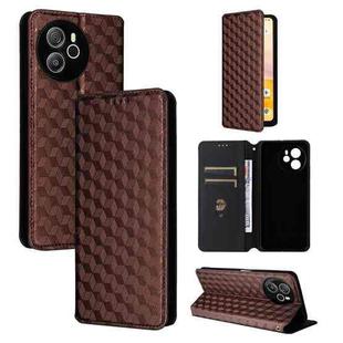 For Blackview Shark 8 Cubic Grid Texture Flip Leather Phone Case(Brown)
