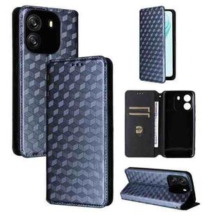 For Blackview Wave 6C Cubic Grid Texture Flip Leather Phone Case(Blue)