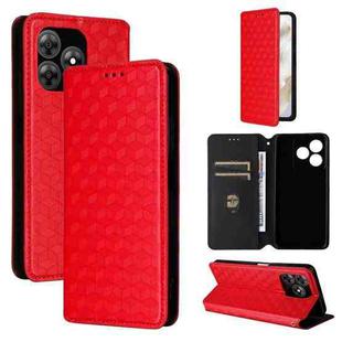 For Blackview Wave 8C Cubic Grid Texture Flip Leather Phone Case(Red)