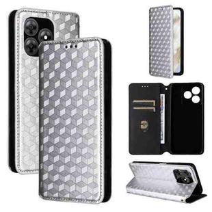 For Blackview Wave 8C Cubic Grid Texture Flip Leather Phone Case(Silver)