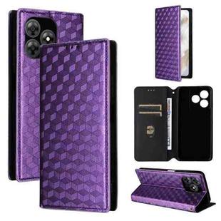 For Blackview Wave 8C Cubic Grid Texture Flip Leather Phone Case(Purple)
