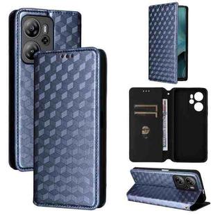For Blackview Oscal Tiger 13 Cubic Grid Texture Flip Leather Phone Case(Blue)