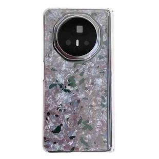 For Honor Magic V3 Magnetic Axis Pearlescent Shell Texture Phone Case(Pink Green)