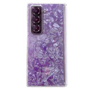 For Samsung Galaxy Z Fold Special Magnetic Axis Pearlescent Shell Texture Phone Case(Purple)