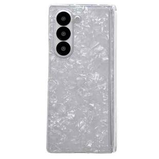 For Samsung Galaxy Z Fold6 5G Magnetic Axis Pearlescent Shell Texture Phone Case(White)