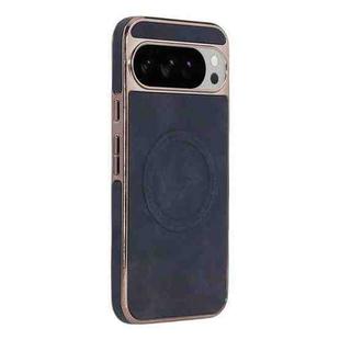 For Google Pixel 10 Pro XL Electroplated PC Sheepskin Invisible Magnetic MagSafe Phone Case(Black)