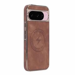 For Google Pixel 10 / 10 Pro Electroplated PC Sheepskin Invisible Magnetic MagSafe Phone Case(Brown)