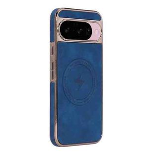 For Google Pixel 10 / 10 Pro Electroplated PC Sheepskin Invisible Magnetic MagSafe Phone Case(Blue)