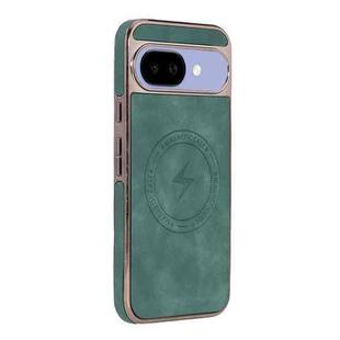 For Google Pixel 9a Electroplated PC Sheepskin Invisible Magnetic MagSafe Phone Case(Green)