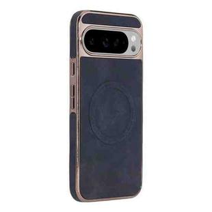 For Google Pixel 9 / 9 Pro Electroplated PC Sheepskin Invisible Magnetic MagSafe Phone Case(Black)