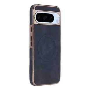 For Google Pixel 8 Pro Electroplated PC Sheepskin Invisible Magnetic MagSafe Phone Case(Black)