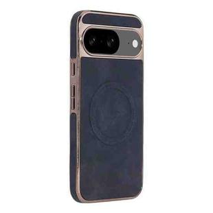 For Google Pixel 8 Electroplated PC Sheepskin Invisible Magnetic MagSafe Phone Case(Black)