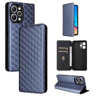 For Redmi 12 4G Cubic Grid Texture Flip Leather Phone Case(Blue)