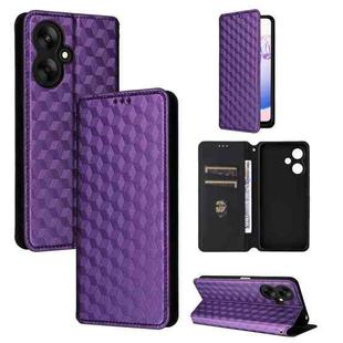 For Redmi 13C 5G / 13R 5G Cubic Grid Texture Flip Leather Phone Case(Purple)