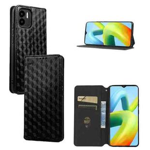 For Redmi A1 2022 Cubic Grid Texture Flip Leather Phone Case(Black)