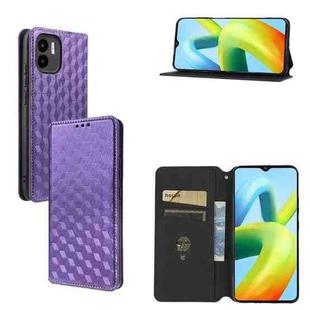 For Redmi A1 2022 Cubic Grid Texture Flip Leather Phone Case(Purple)