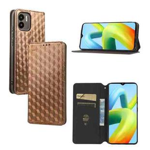 For Redmi A1 2022 Cubic Grid Texture Flip Leather Phone Case(Brown)