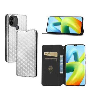 For Redmi A1+ Cubic Grid Texture Flip Leather Phone Case(Silver)