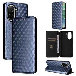For Redmi A5 4G 171.7mm / Xiaomi Poco C71 Cubic Grid Texture Flip Leather Phone Case(Blue)