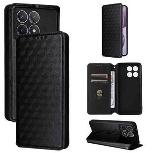 For Redmi K70 / K70 Pro Cubic Grid Texture Flip Leather Phone Case(Black)