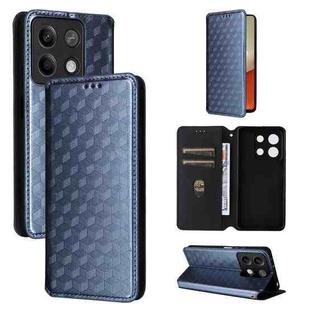 For Redmi Note 13 Pro 5G Cubic Grid Texture Flip Leather Phone Case(Blue)