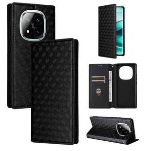 For Redmi Note 14 Pro 4G Global Cubic Grid Texture Flip Leather Phone Case(Black)