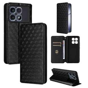 For Redmi K70 Ultra Cubic Grid Texture Flip Leather Phone Case(Black)
