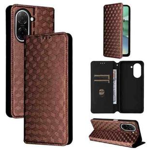 For Redmi A5 4G 173.3mm Cubic Grid Texture Flip Leather Phone Case(Brown)