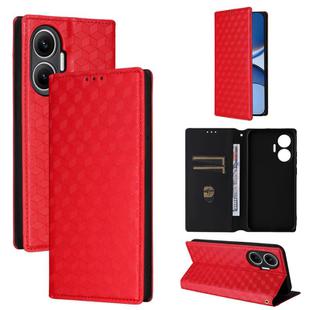 For Redmi Turbo 4 Pro 5G Cubic Grid Texture Flip Leather Phone Case(Red)