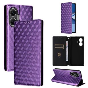 For Redmi Turbo 4 Pro 5G Cubic Grid Texture Flip Leather Phone Case(Purple)