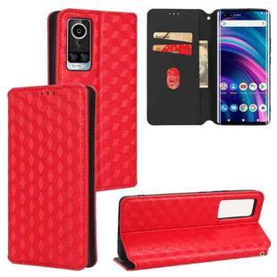 For BLU Bold N2 Cubic Grid Texture Flip Leather Phone Case(Red)