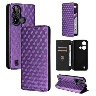 For BLU C9 Cubic Grid Texture Flip Leather Phone Case(Purple)